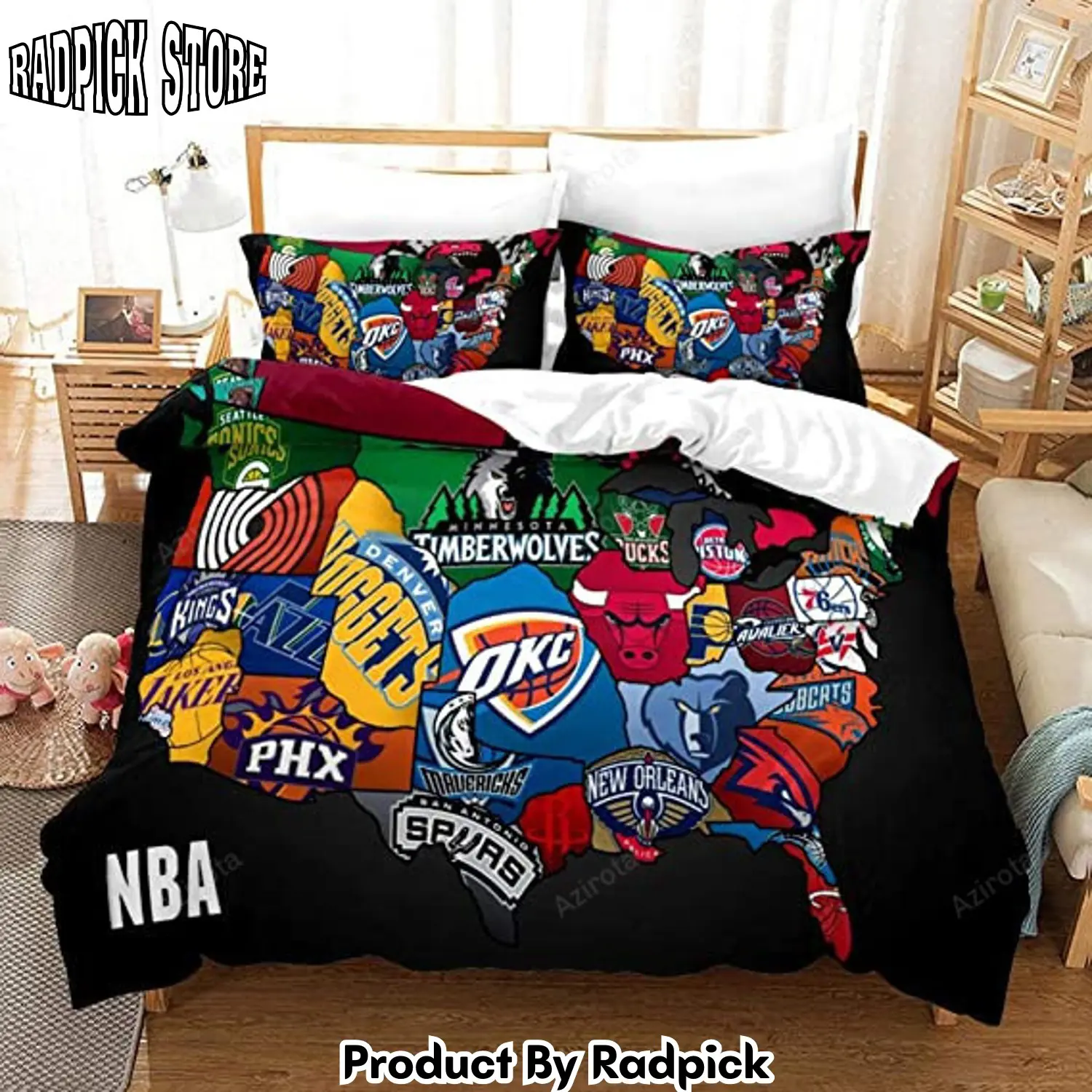 Radpick all team logos duvet cover bedding set rp3278827